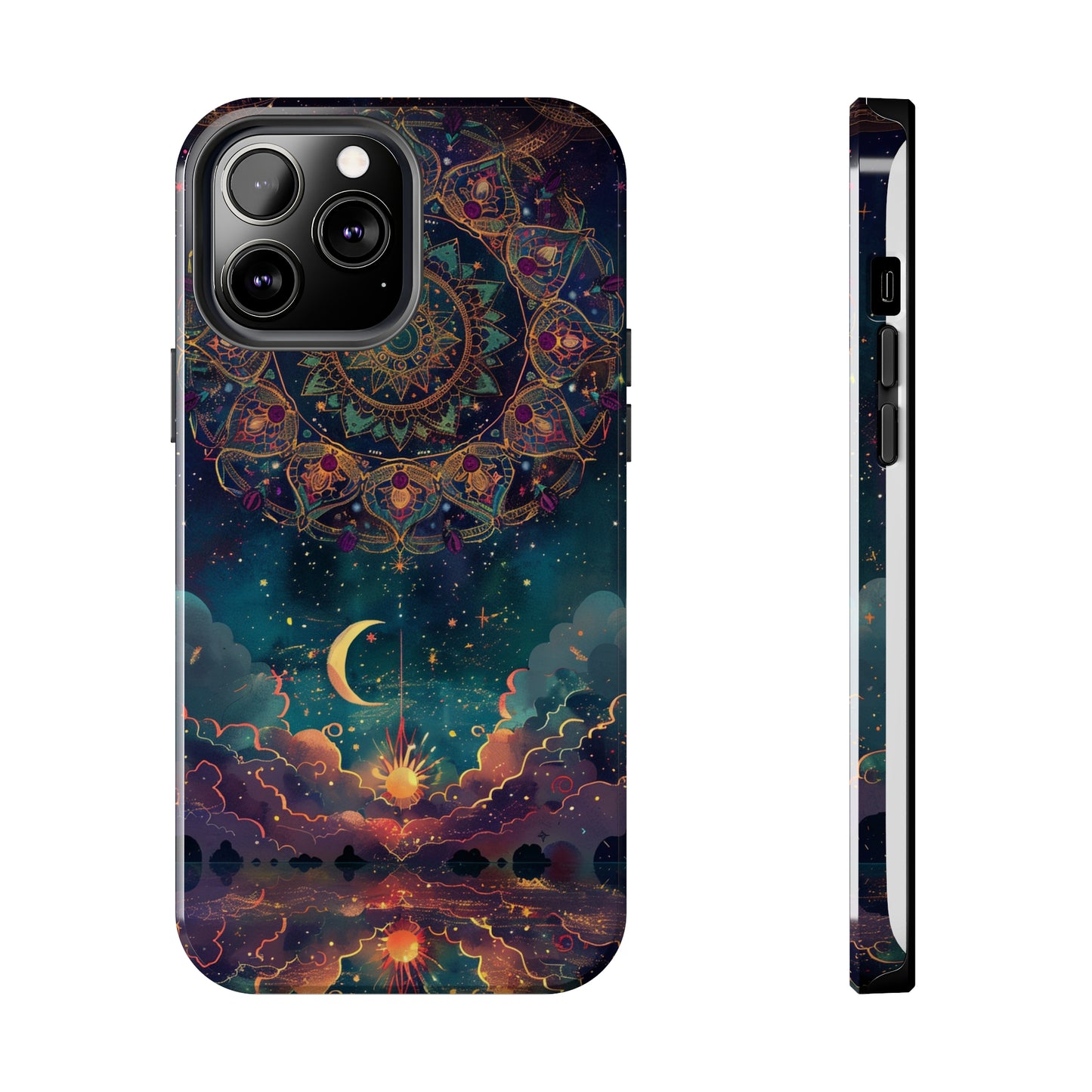 Mandala Pattern Phone Case 2 for iPhone - Lightweight, Impact Resistant, Wireless Charging Compatible