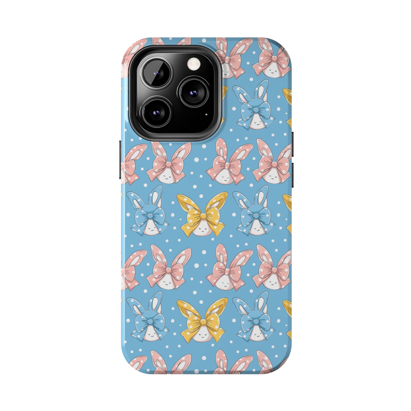 Bunnies and Bows Phone Case for iPhone - Lightweight, Impact Resistant, Wireless Charging Compatible