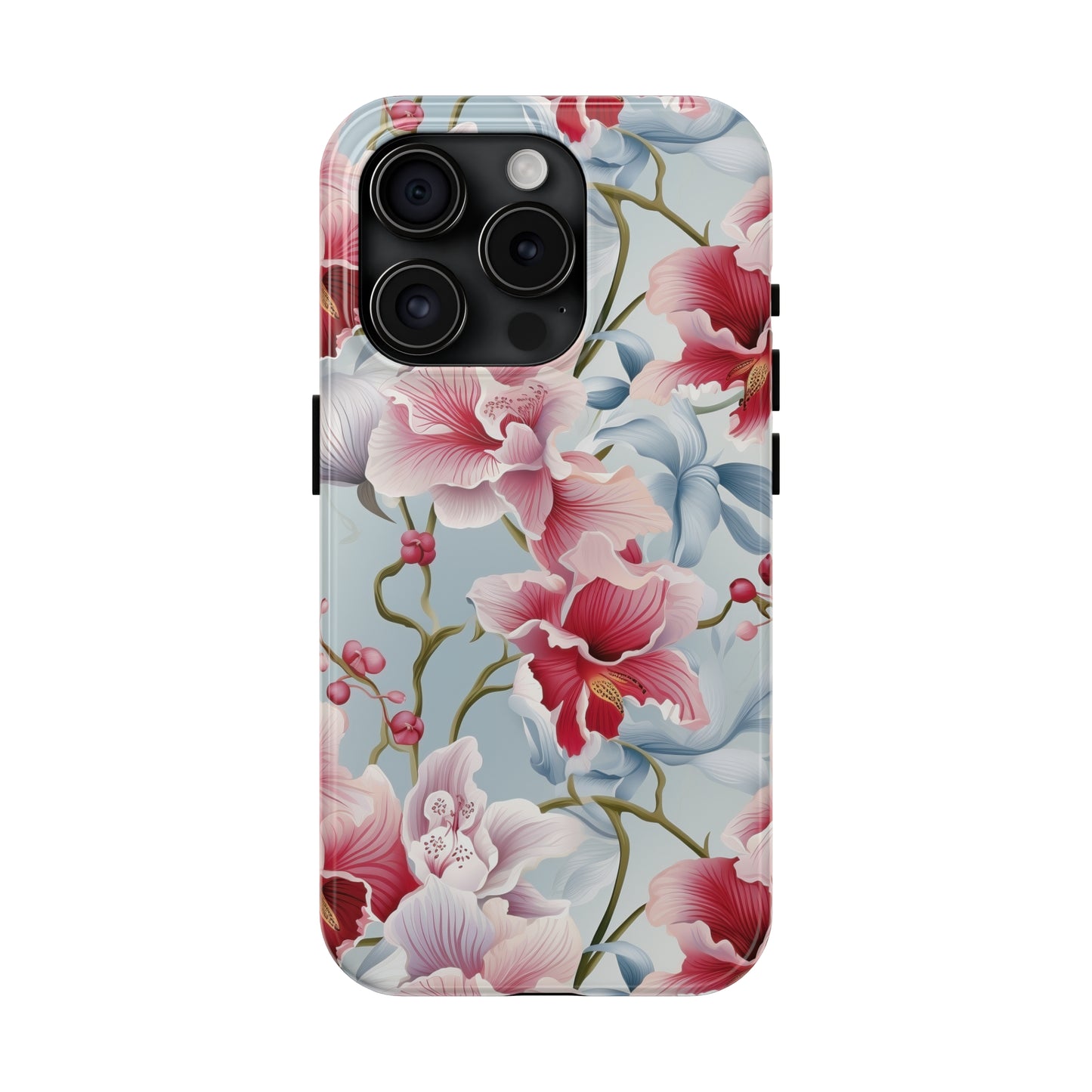 AI Orchid Pattern Phone Case for iPhone - Lightweight, Impact Resistant, Wireless Charging Compatible-AI phone case-AI By AJ