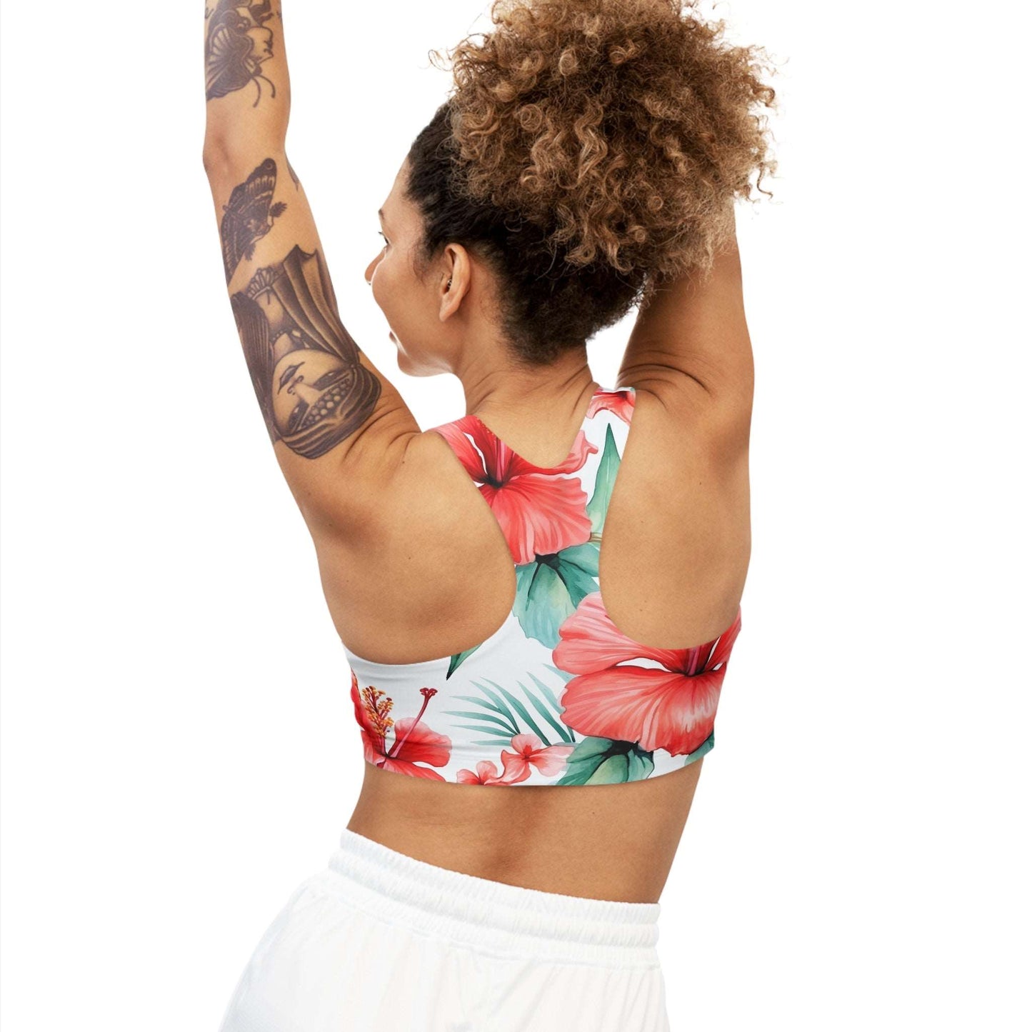 Hibiscus Custom Sports Bra - Tropical Style & Support