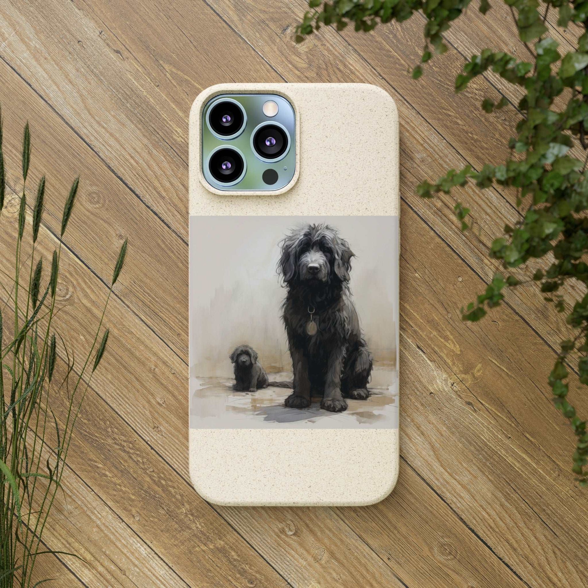 Biodegradable Custom Pet Phone Case, Dog iPhone Case, Doodle Phone Case, Newfypoo, Puppy phone case-AI phone case-AI By AJ