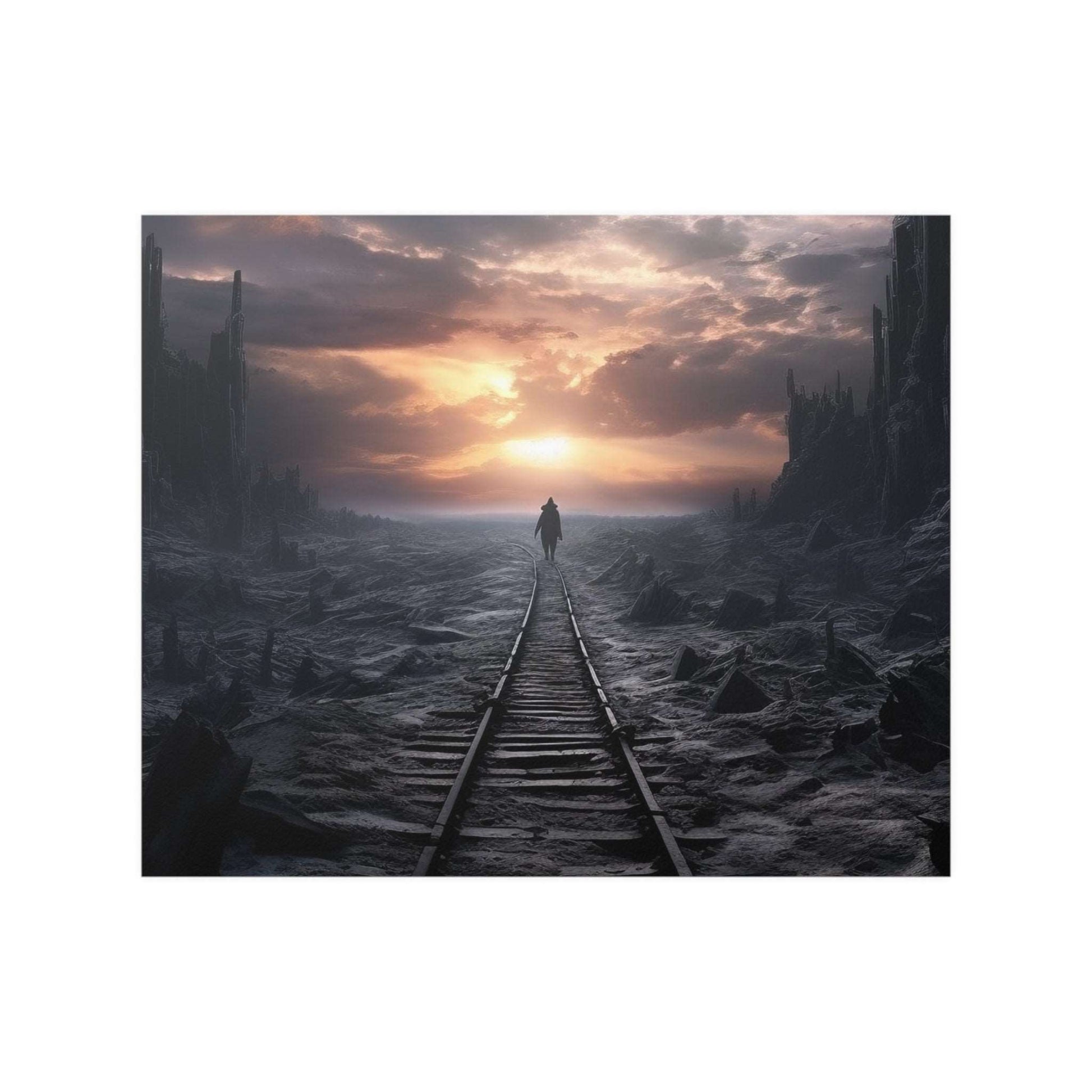 Railroad to nowhere Satin Poster | AI Poster | Abstract Art