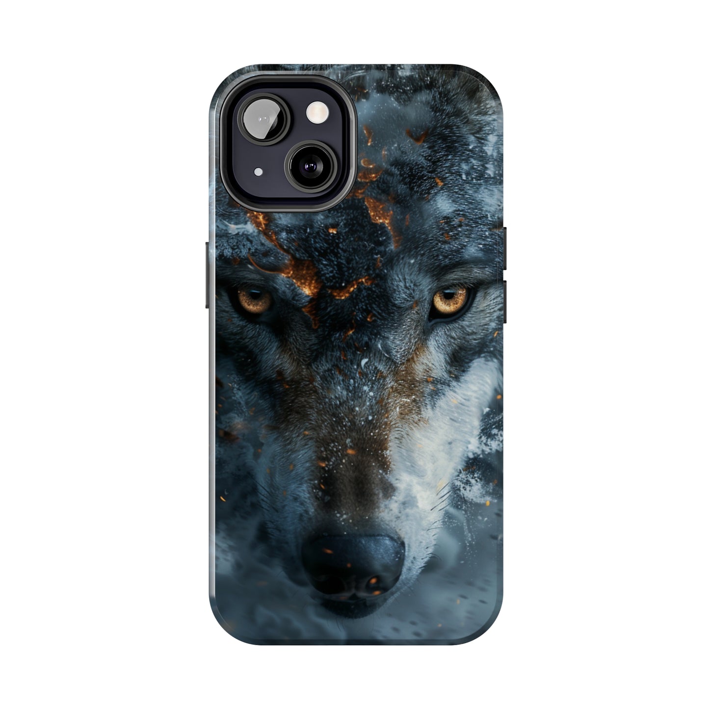 Grey Wolf Head Phone Case for iPhone - Lightweight, Impact Resistant, Wireless Charging Compatible