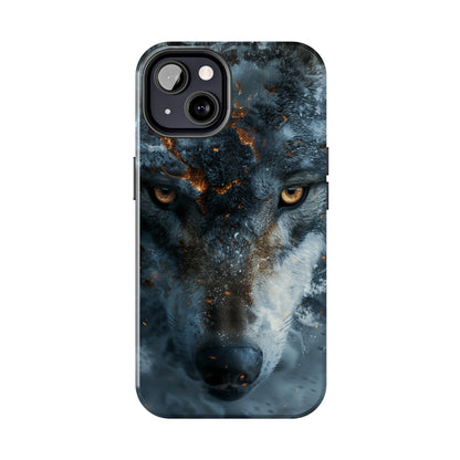 Grey Wolf Head Phone Case for iPhone - Lightweight, Impact Resistant, Wireless Charging Compatible