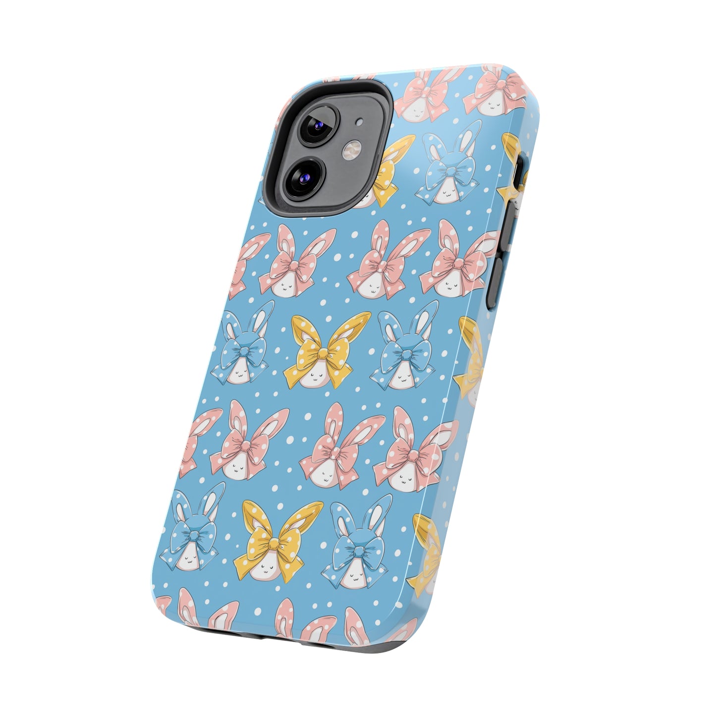 Bunnies and Bows Phone Case for iPhone - Lightweight, Impact Resistant, Wireless Charging Compatible