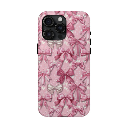 Pink Bows 4 Phone Case for iPhone - Lightweight, Impact Resistant, Wireless Charging Compatible