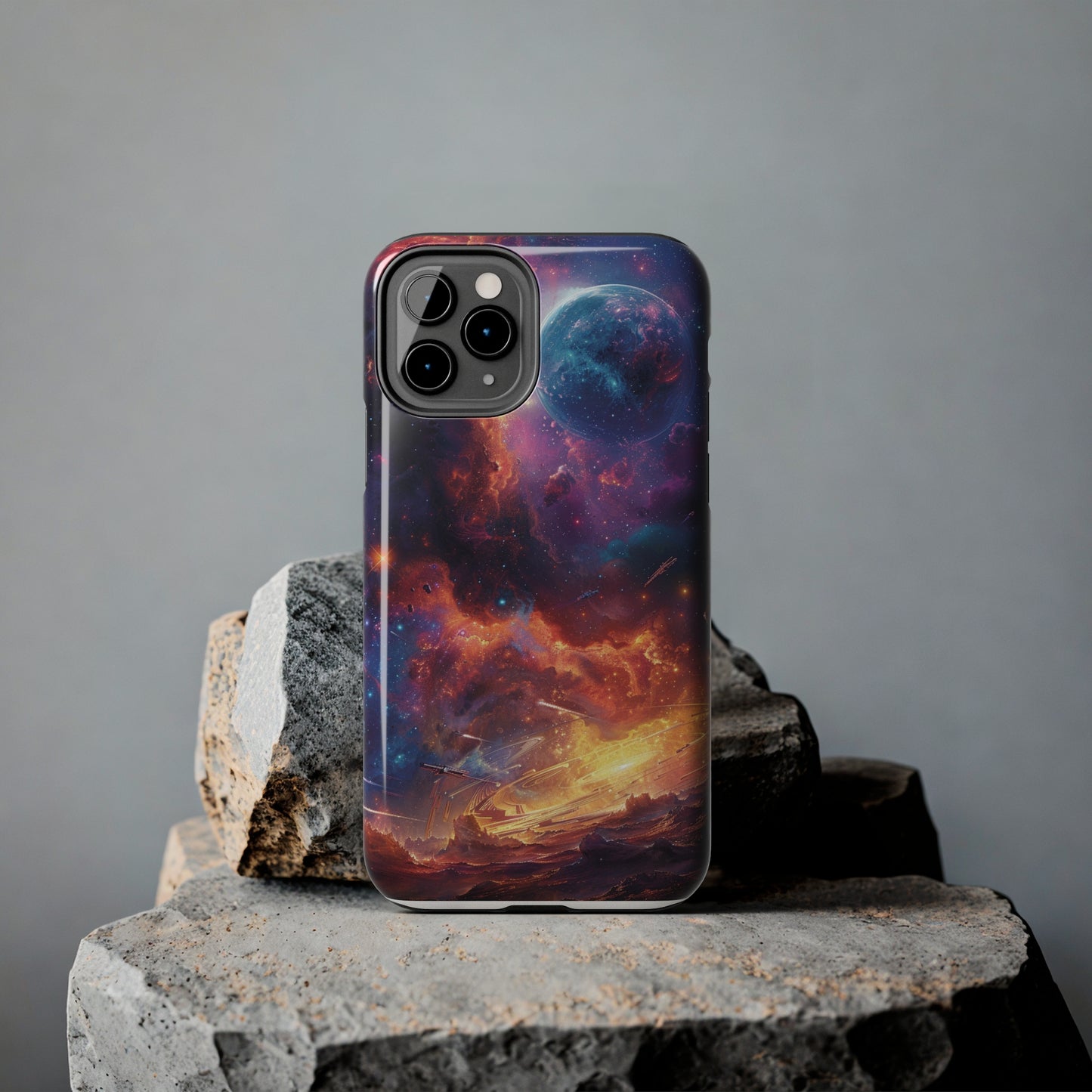 Cosmic Space Phone Case for iPhone - Lightweight, Impact Resistant, Wireless Charging Compatible