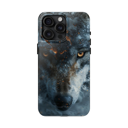 Grey Wolf Head Phone Case for iPhone - Lightweight, Impact Resistant, Wireless Charging Compatible