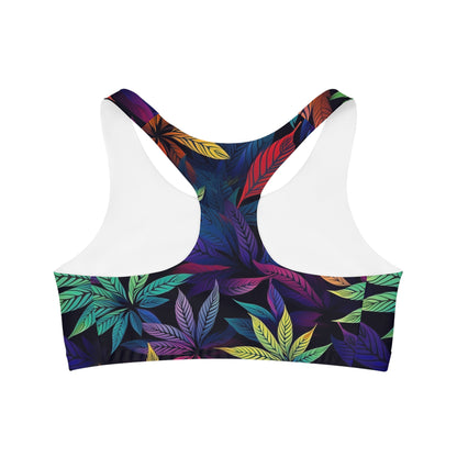 Weed Leaf Seamless Sports Bra