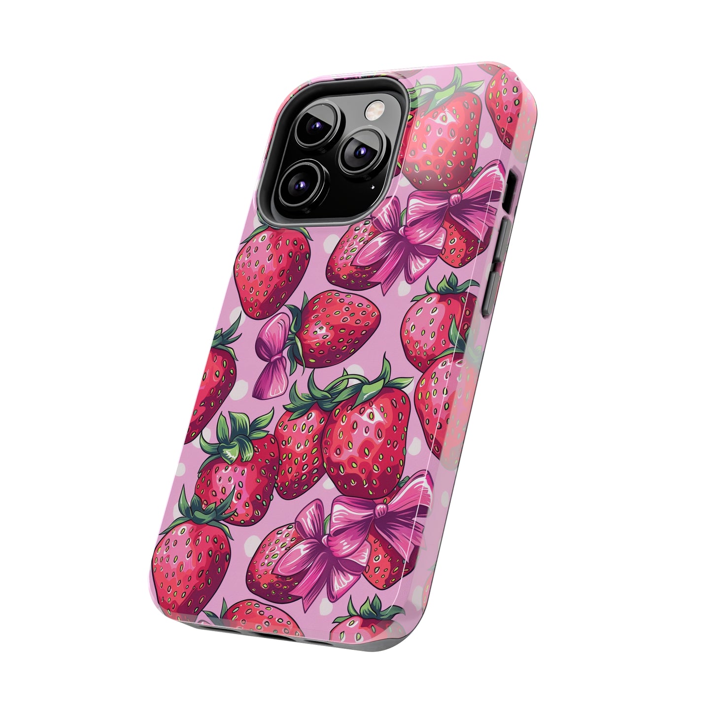 Bows and Berries Phone Case for iPhone - Lightweight, Impact Resistant, Wireless Charging Compatible