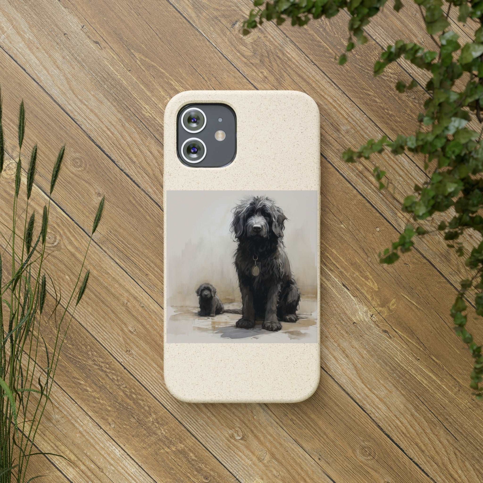 Biodegradable Custom Pet Phone Case, Dog iPhone Case, Doodle Phone Case, Newfypoo, Puppy phone case-AI phone case-AI By AJ