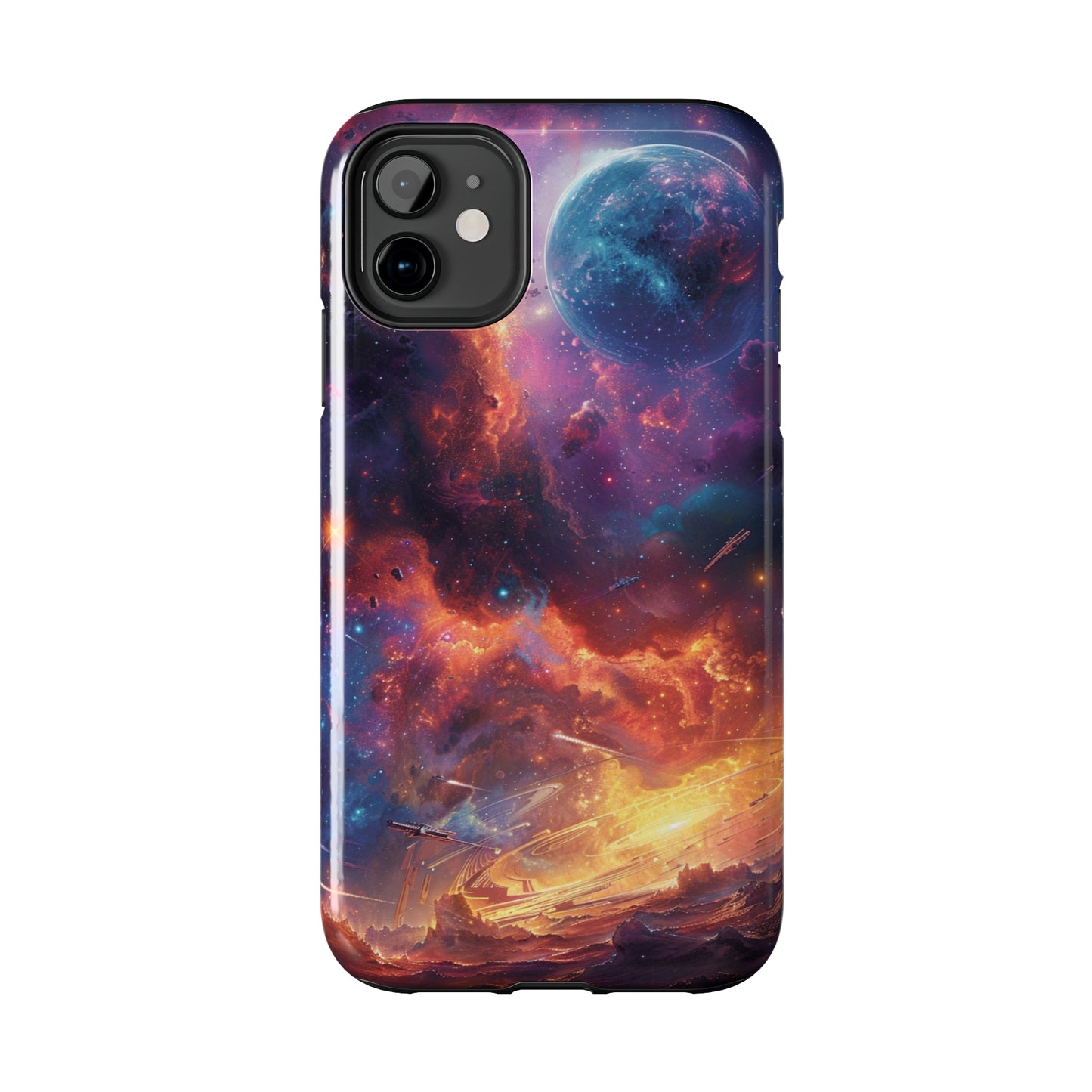 Cosmic Space Phone Case for iPhone - Lightweight, Impact Resistant, Wireless Charging Compatible