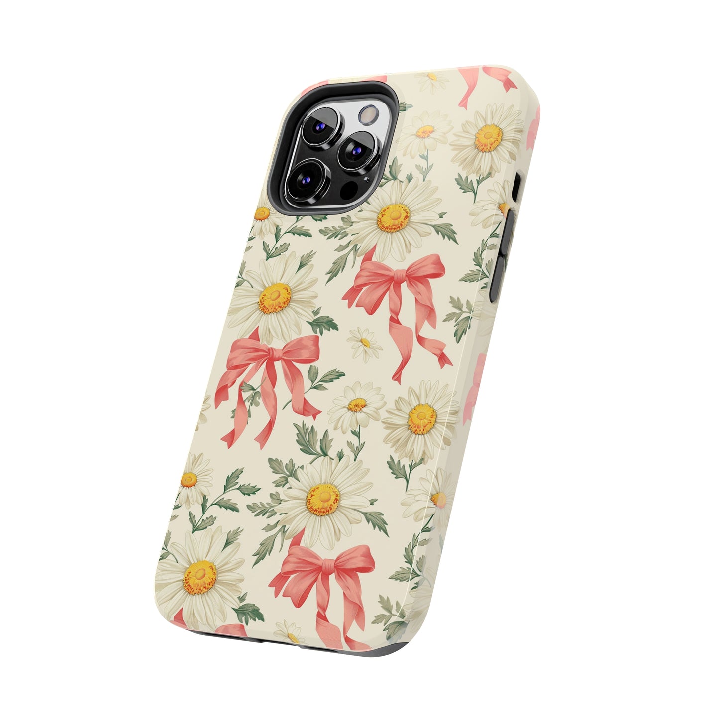 Daisies and Bows Phone Case for iPhone - Lightweight, Impact Resistant, Wireless Charging Compatible