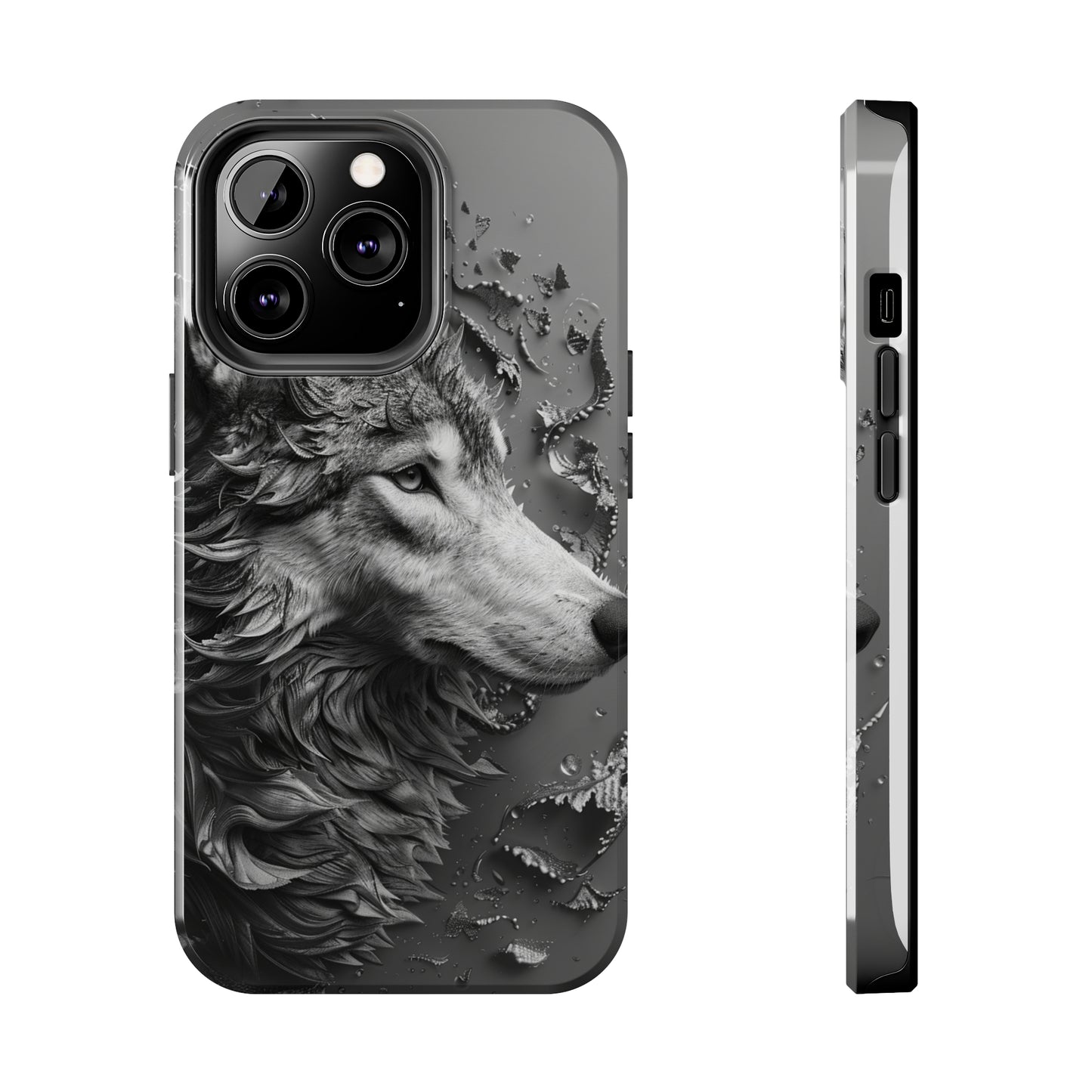 Biomorphism Style Wolf Phone Case 4 for iPhone - Lightweight, Impact Resistant, Wireless Charging Compatible