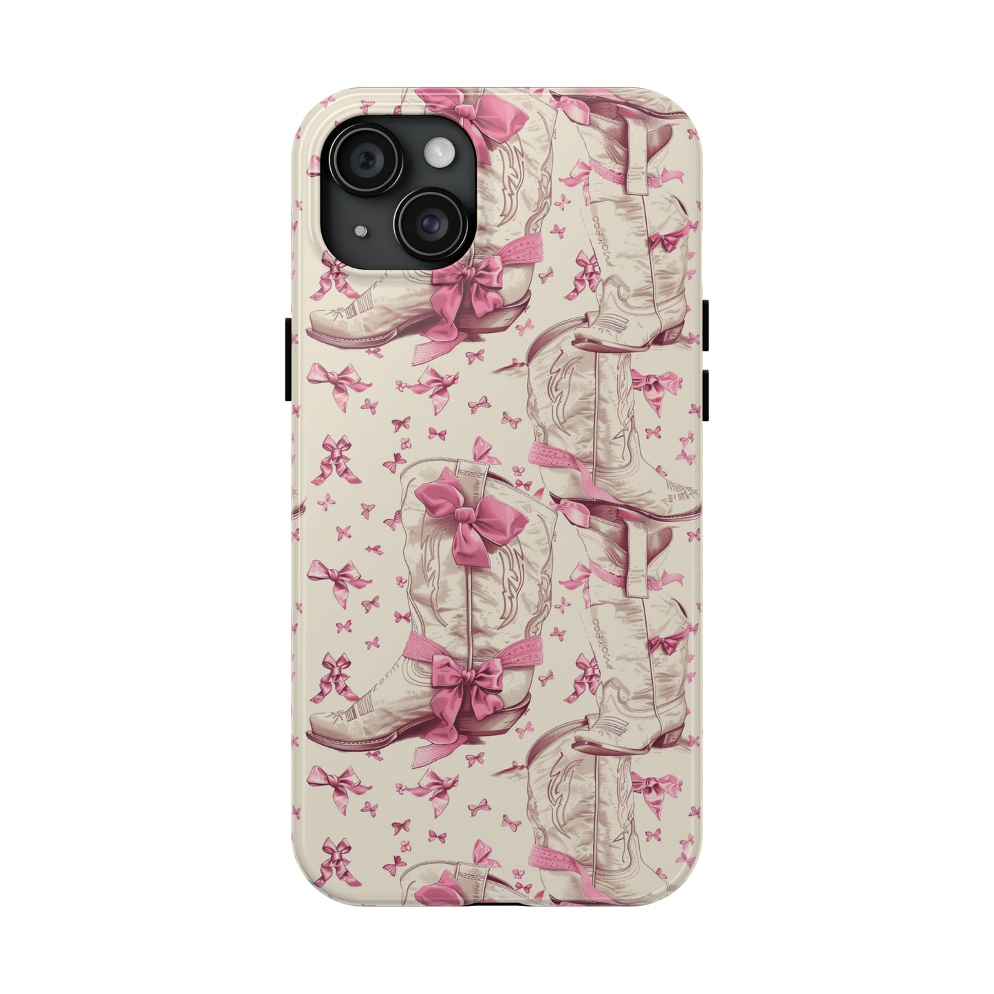 Bows and Boots Phone Case for iPhone - Lightweight, Impact Resistant, Wireless Charging Compatible