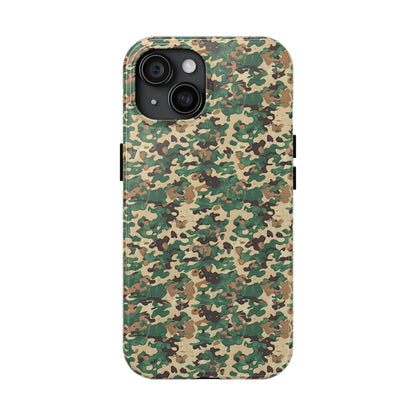 Green Camo Phone Case for iPhone - Lightweight, Impact Resistant, Wireless Charging Compatible