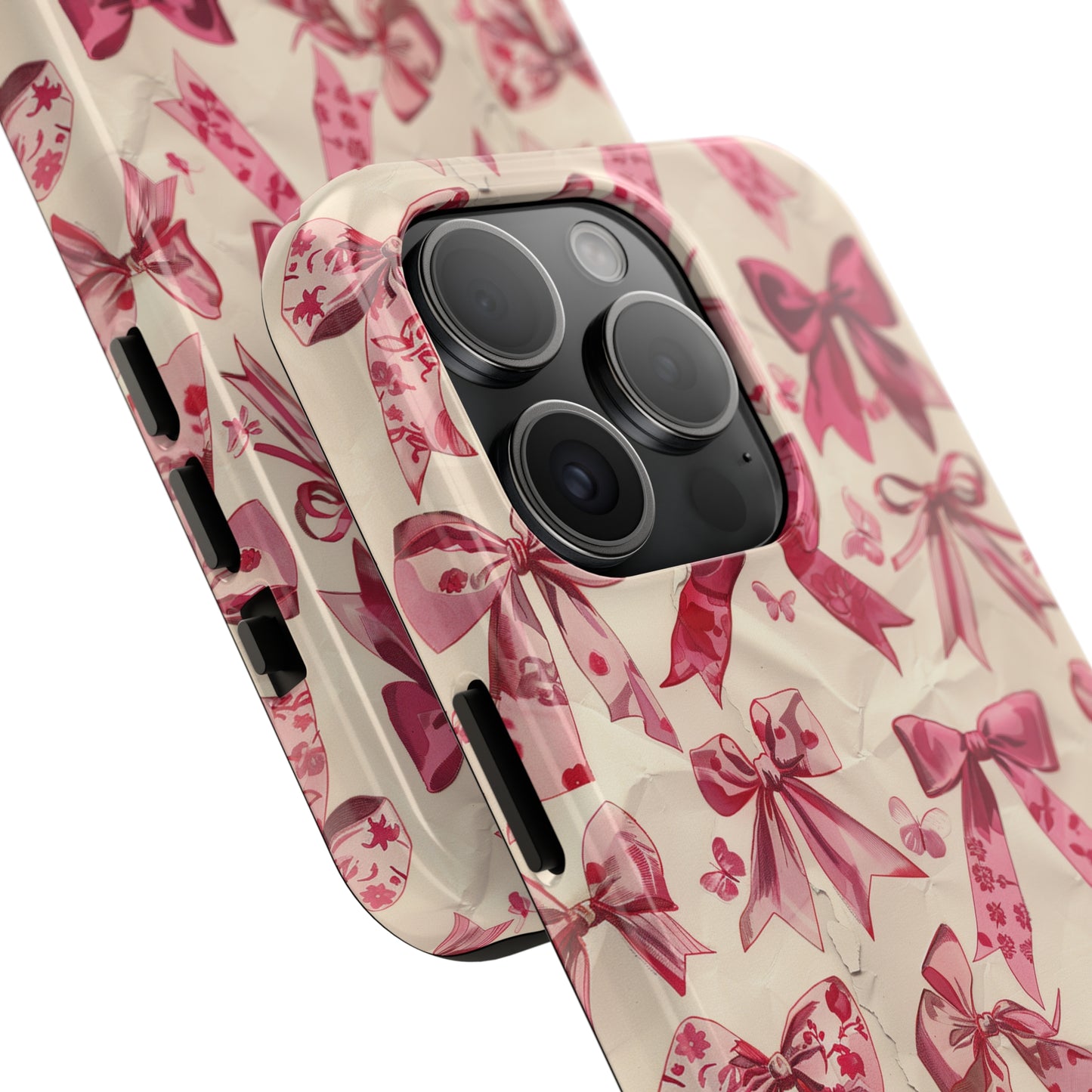 Pink Bows 3 Phone Case for iPhone - Lightweight, Impact Resistant, Wireless Charging Compatible