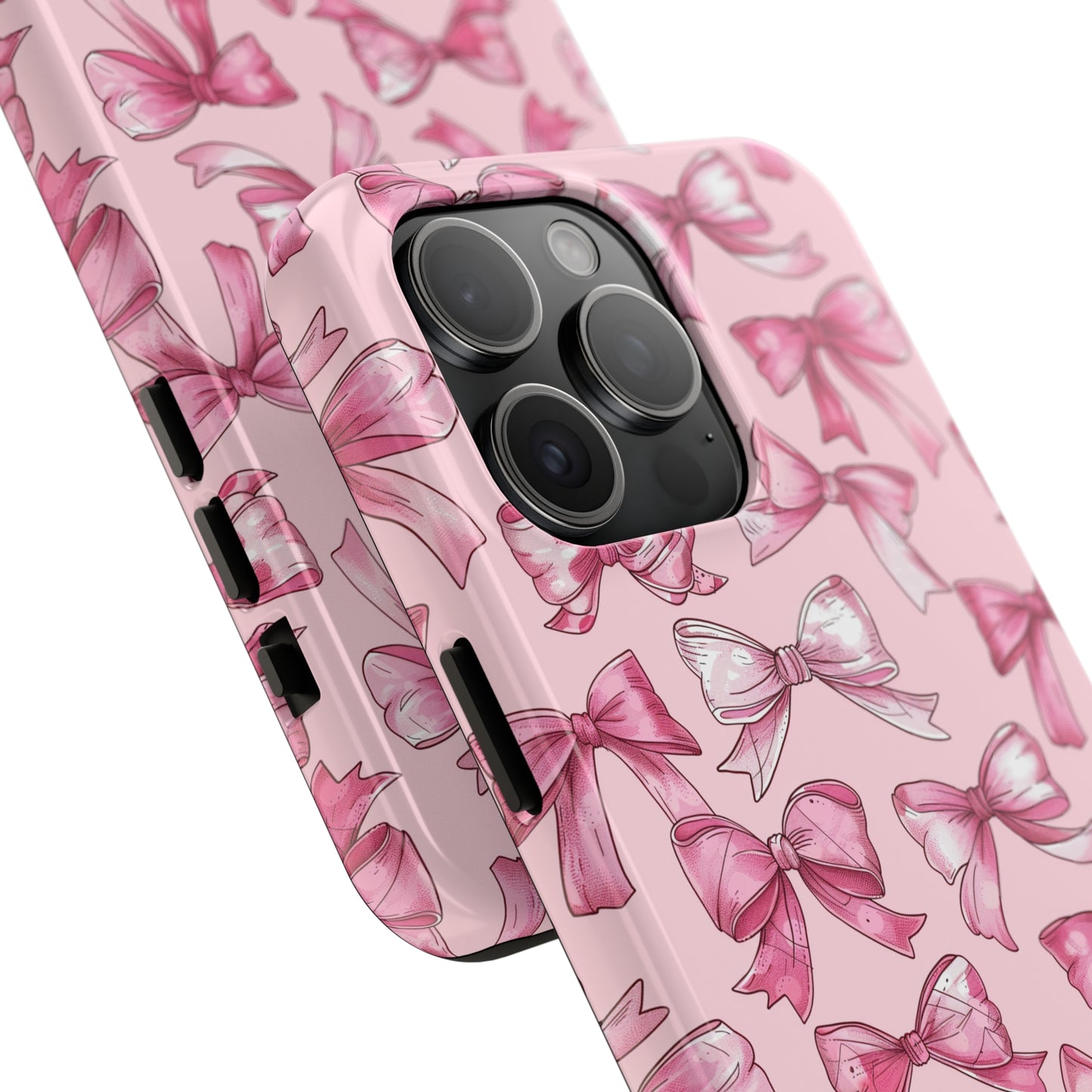 Pink Bows Phone Case for iPhone - Lightweight, Impact Resistant, Wireless Charging Compatible