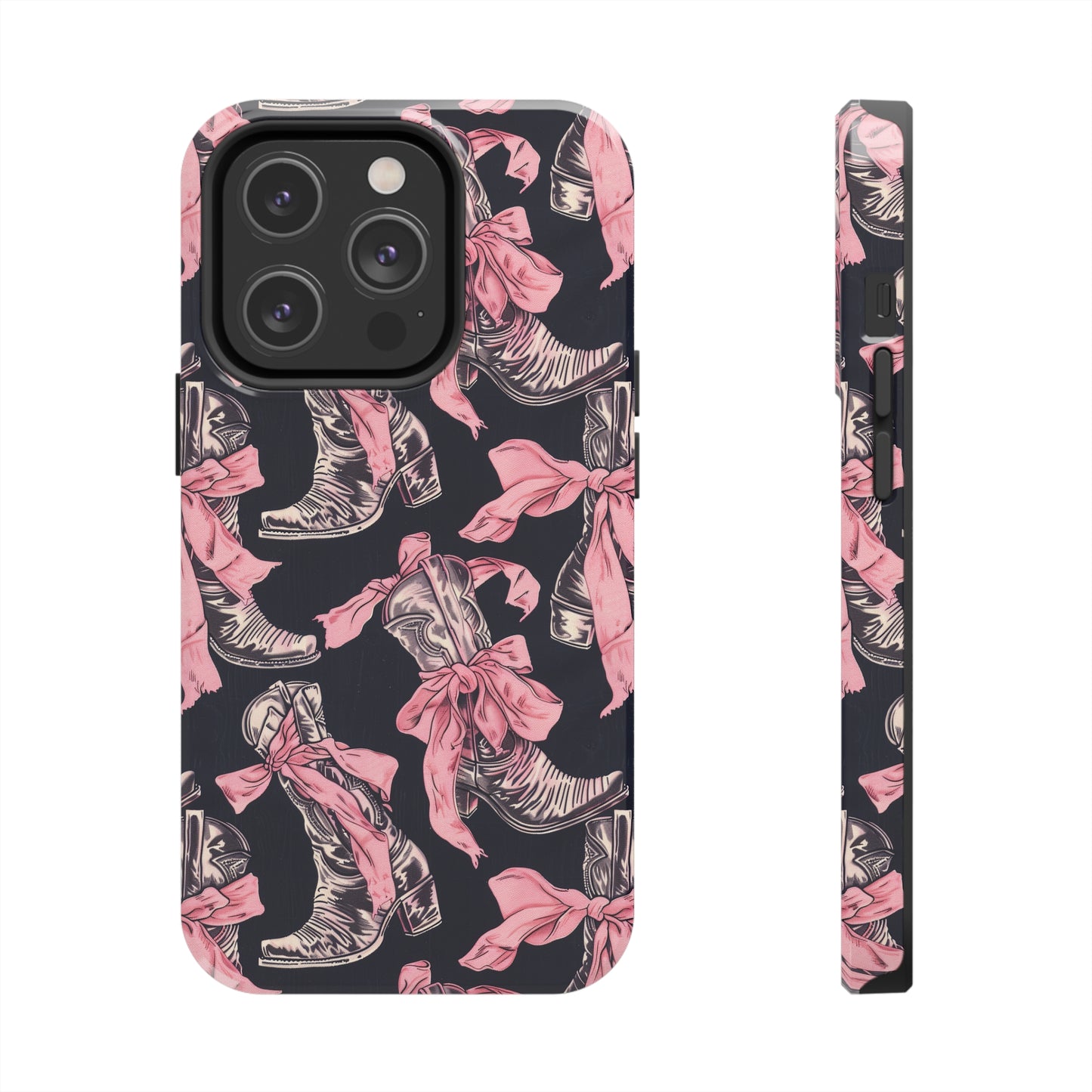 Bows and Boots 3 Phone Case for iPhone - Lightweight, Impact Resistant, Wireless Charging Compatible