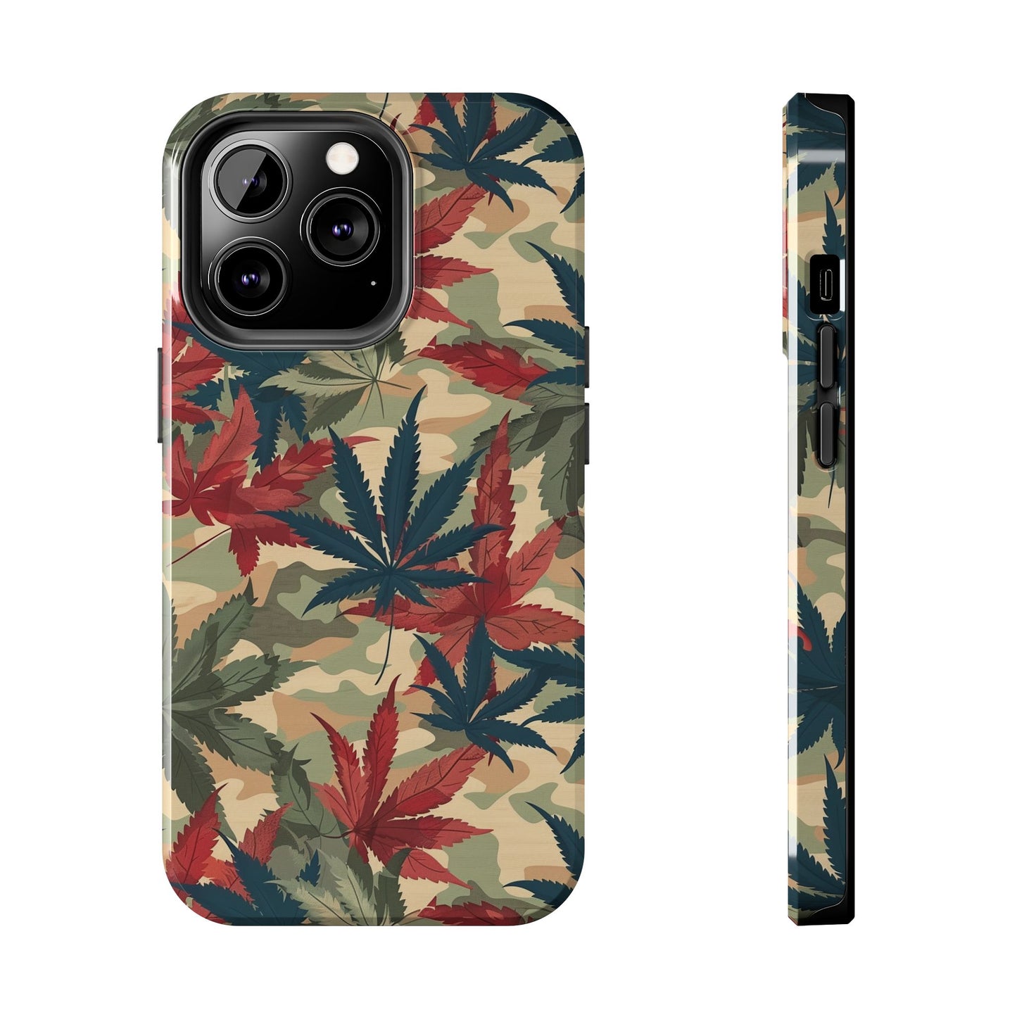 Cannabis Camo Phone Case for iPhone - Lightweight, Impact Resistant, Wireless Charging Compatible