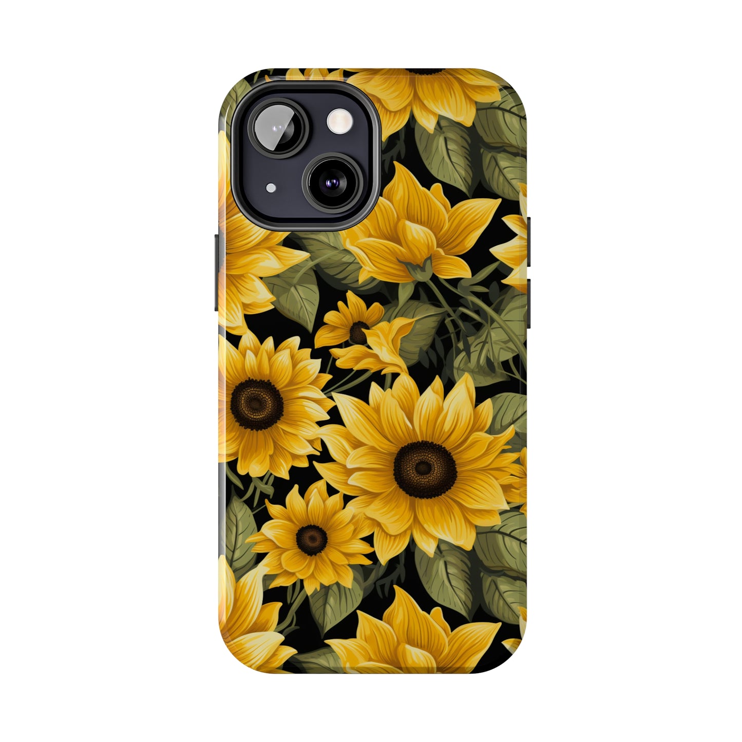 AI Sunflower Pattern Phone Case for iPhone - Lightweight, Impact Resistant, Wireless Charging Compatible-AI phone case-AI By AJ