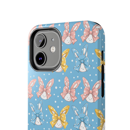 Bunnies and Bows Phone Case for iPhone - Lightweight, Impact Resistant, Wireless Charging Compatible