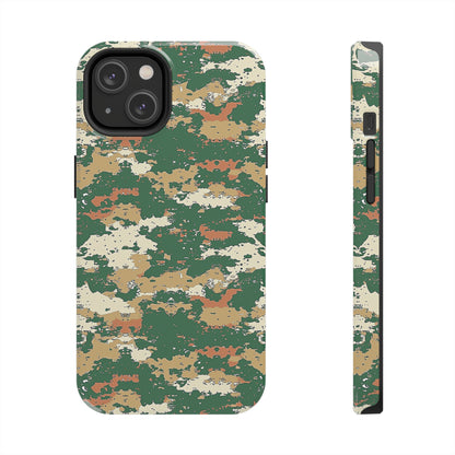 Green Pixel Camo Phone Case for iPhone - Lightweight, Impact Resistant, Wireless Charging Compatible