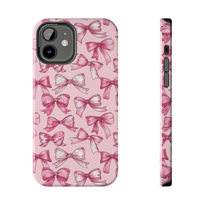 Pink Bows Phone Case for iPhone - Lightweight, Impact Resistant, Wireless Charging Compatible