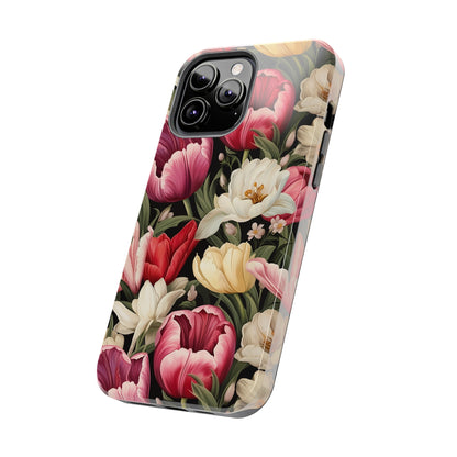 AI Tulip Pattern Phone Case for iPhone - Lightweight, Impact Resistant, Wireless Charging Compatible-AI phone case-AI By AJ