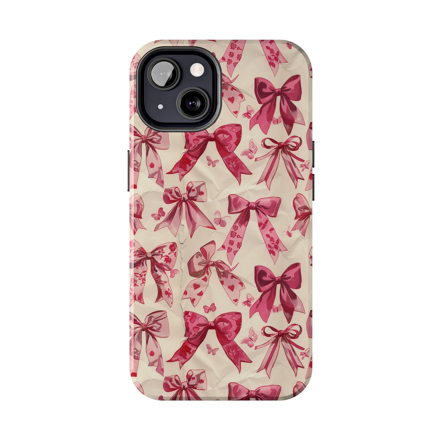 Pink Bows 3 Phone Case for iPhone - Lightweight, Impact Resistant, Wireless Charging Compatible