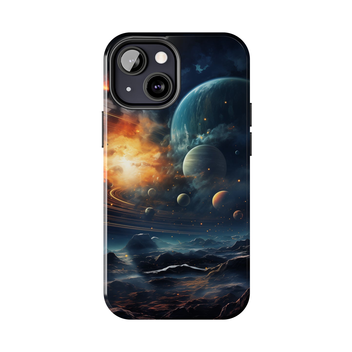 Space Planet Phone Case for iPhone - Lightweight, Impact Resistant, Wireless Charging Compatible