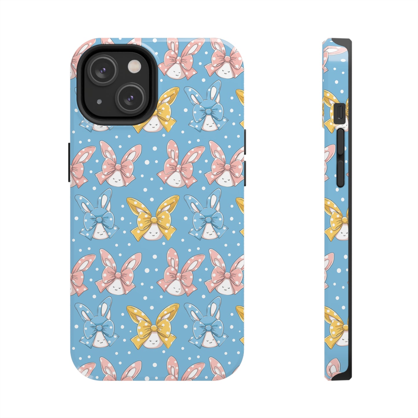 Bunnies and Bows Phone Case for iPhone - Lightweight, Impact Resistant, Wireless Charging Compatible