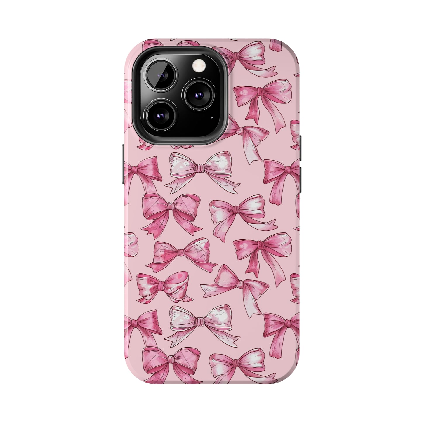 Pink Bows Phone Case for iPhone - Lightweight, Impact Resistant, Wireless Charging Compatible