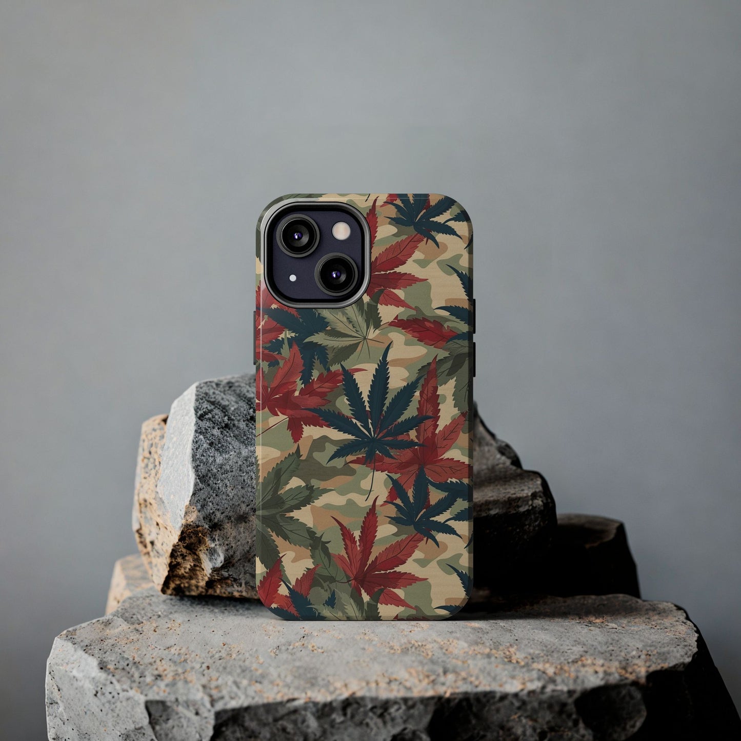 Cannabis Camo Phone Case for iPhone - Lightweight, Impact Resistant, Wireless Charging Compatible