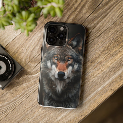 The Arte Povera Style Wolf Head 2 Phone Case for iPhone - Lightweight, Impact Resistant, Wireless Charging Compatible