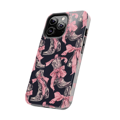 Bows and Boots 3 Phone Case for iPhone - Lightweight, Impact Resistant, Wireless Charging Compatible