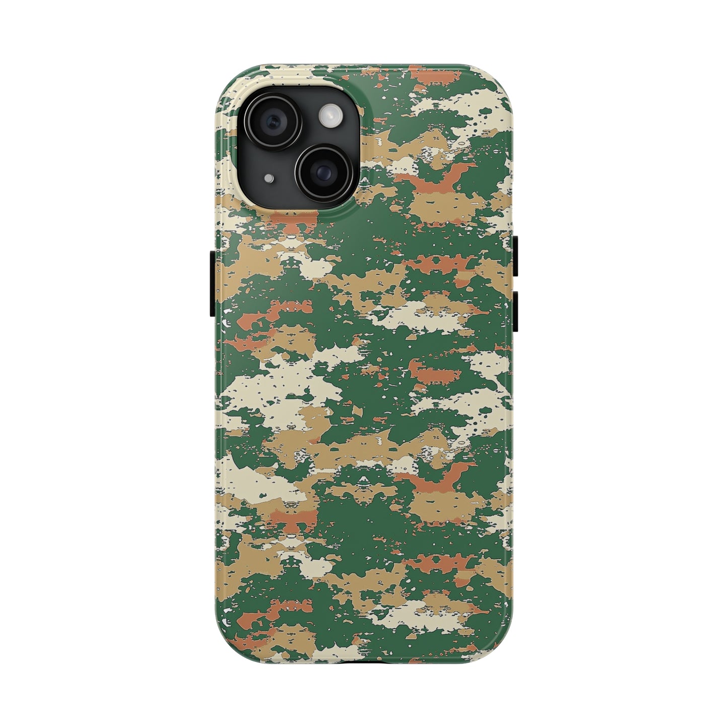 Green Pixel Camo Phone Case for iPhone - Lightweight, Impact Resistant, Wireless Charging Compatible