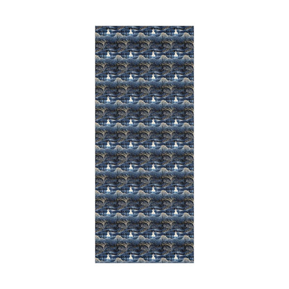 Satin Blue Snowman Wrapping Paper | Holiday wrapping paper | Snowman Gift Wrap