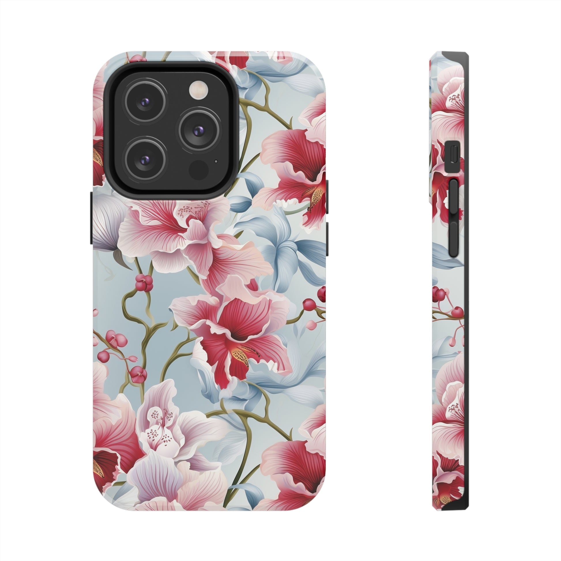 AI Orchid Pattern Phone Case for iPhone - Lightweight, Impact Resistant, Wireless Charging Compatible-AI phone case-AI By AJ