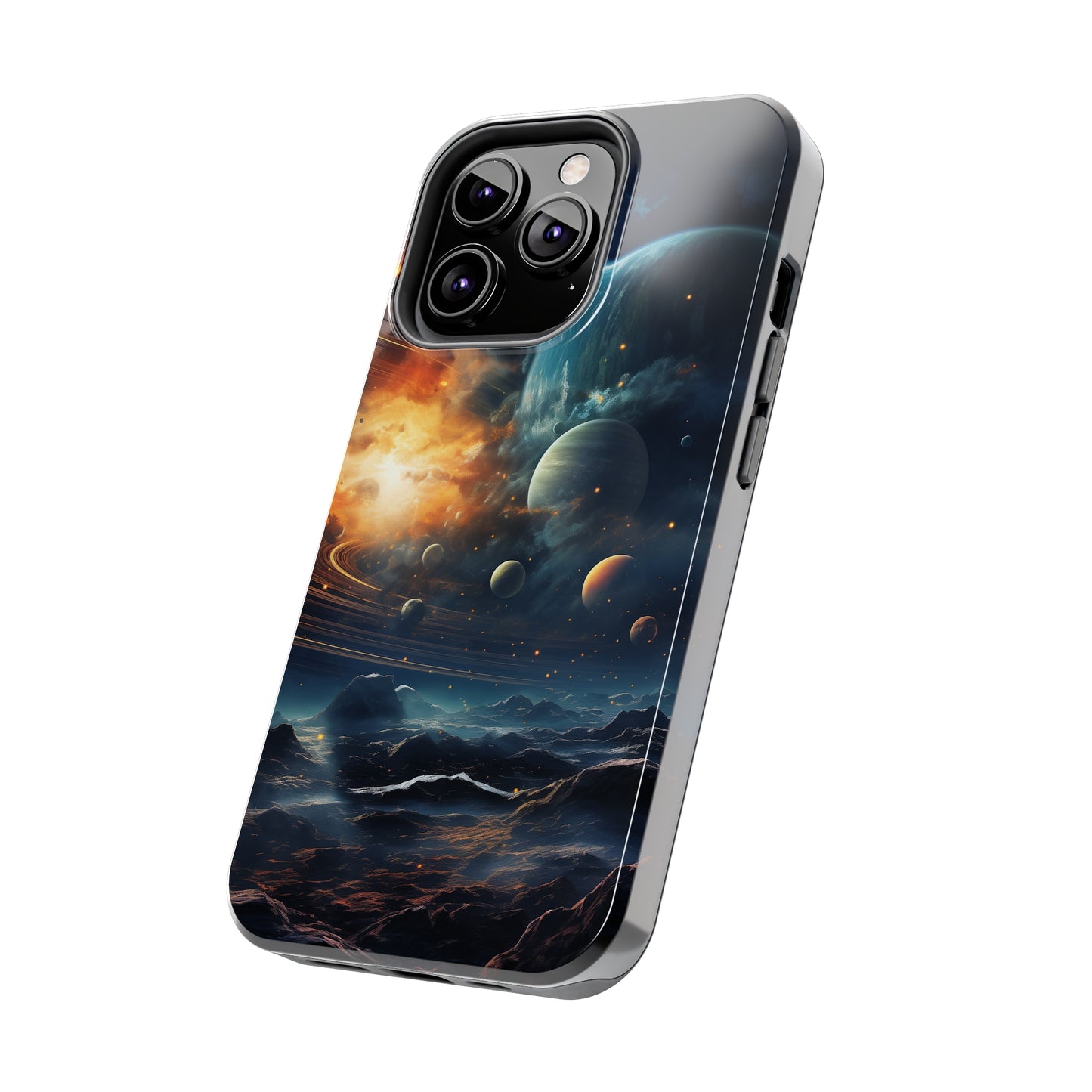 Space Planet Phone Case for iPhone - Lightweight, Impact Resistant, Wireless Charging Compatible