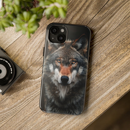 The Arte Povera Style Wolf Head 2 Phone Case for iPhone - Lightweight, Impact Resistant, Wireless Charging Compatible