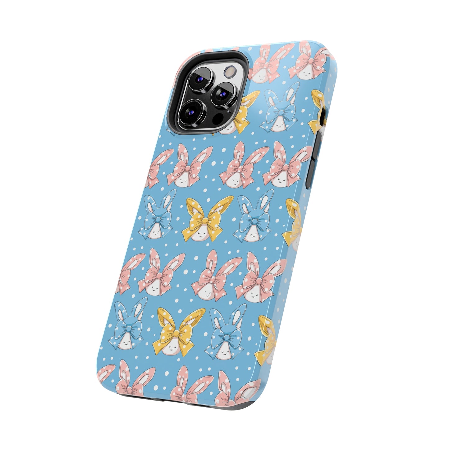 Bunnies and Bows Phone Case for iPhone - Lightweight, Impact Resistant, Wireless Charging Compatible