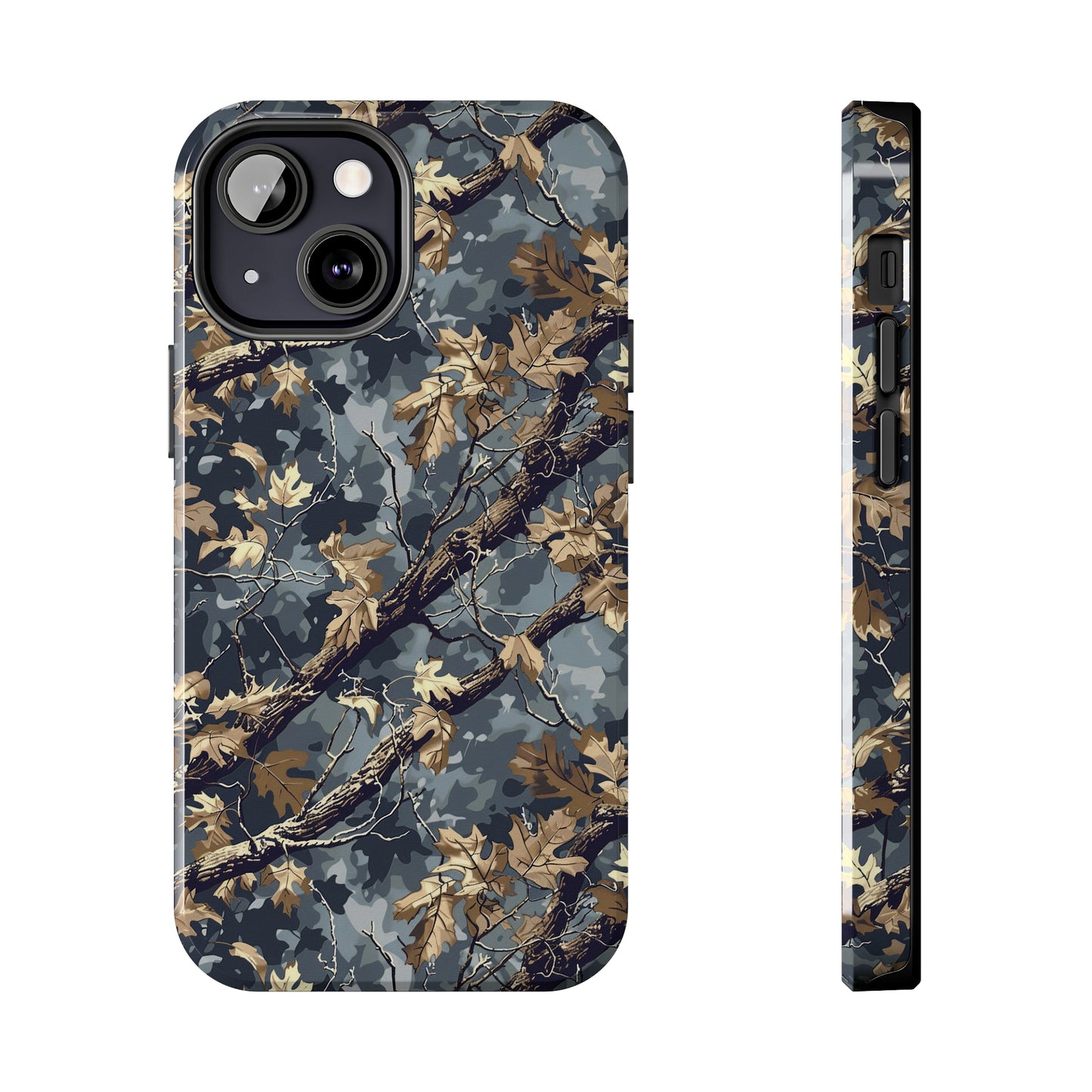 Gray Camo Phone Case for iPhone - Lightweight, Impact Resistant, Wireless Charging Compatible