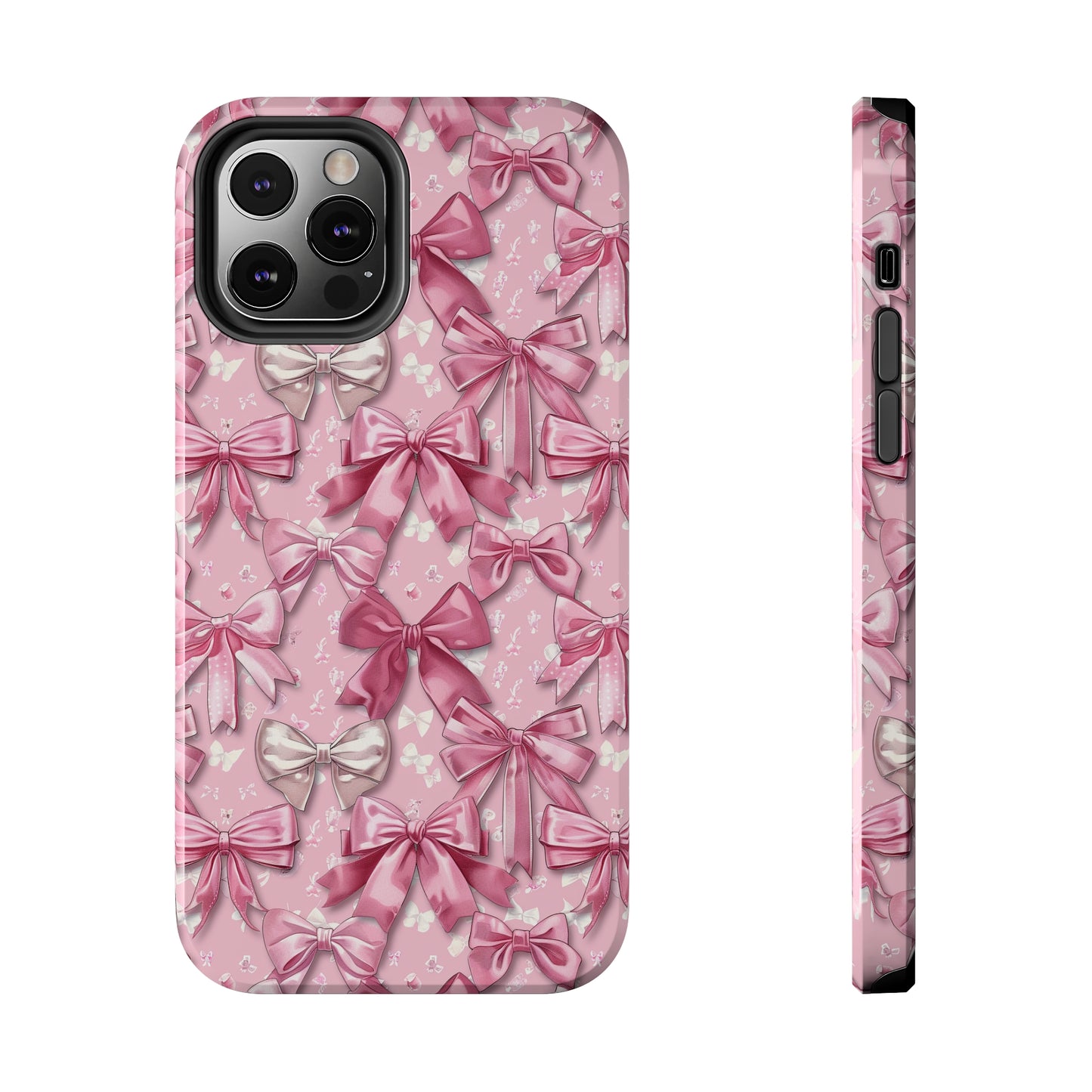 Pink Bows 4 Phone Case for iPhone - Lightweight, Impact Resistant, Wireless Charging Compatible