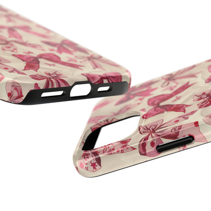 Pink Bows 3 Phone Case for iPhone - Lightweight, Impact Resistant, Wireless Charging Compatible