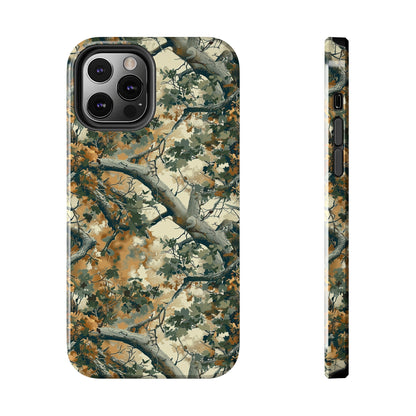 Brown Tree Camo Phone Case for iPhone - Lightweight, Impact Resistant, Wireless Charging Compatible