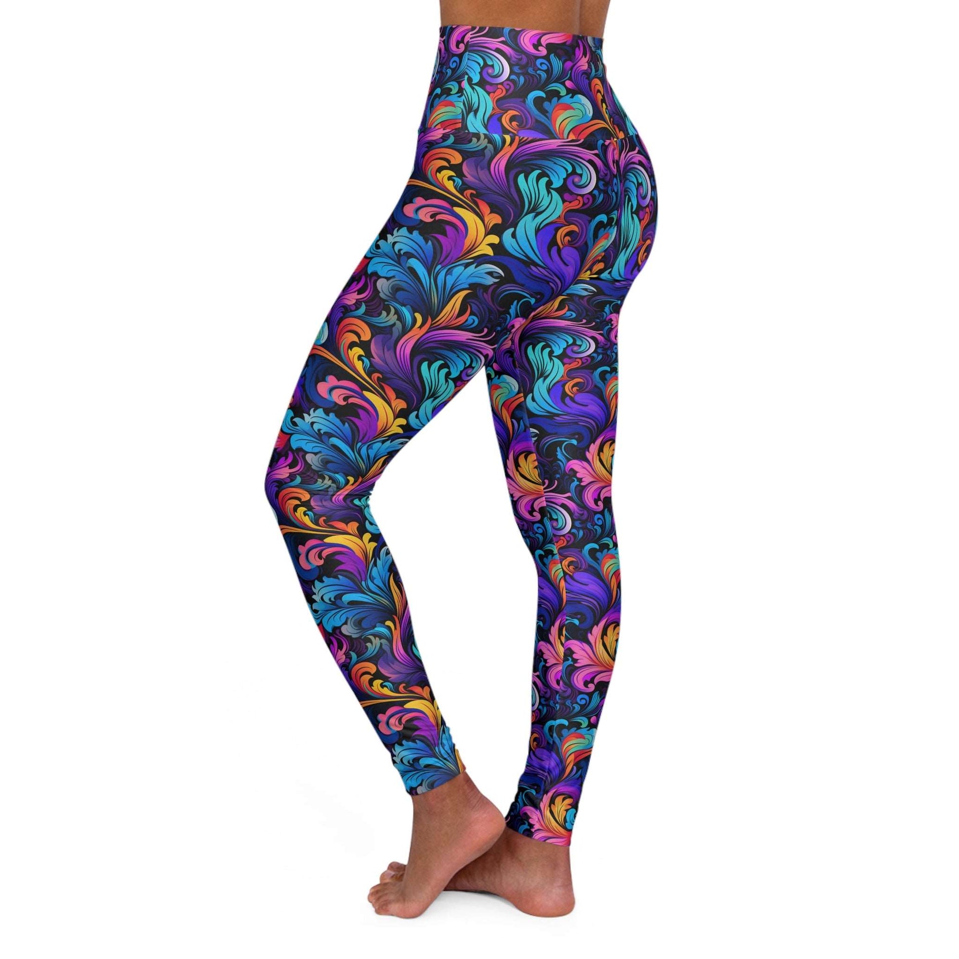 Psychedelic Printed Leggings for Women - Get in the Groove with Trendy Rave Leggings!