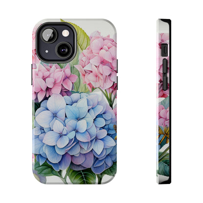 AI Hydrangeas Floral Pattern Phone Case for iPhone - Lightweight, Impact Resistant, Wireless Charging Compatible