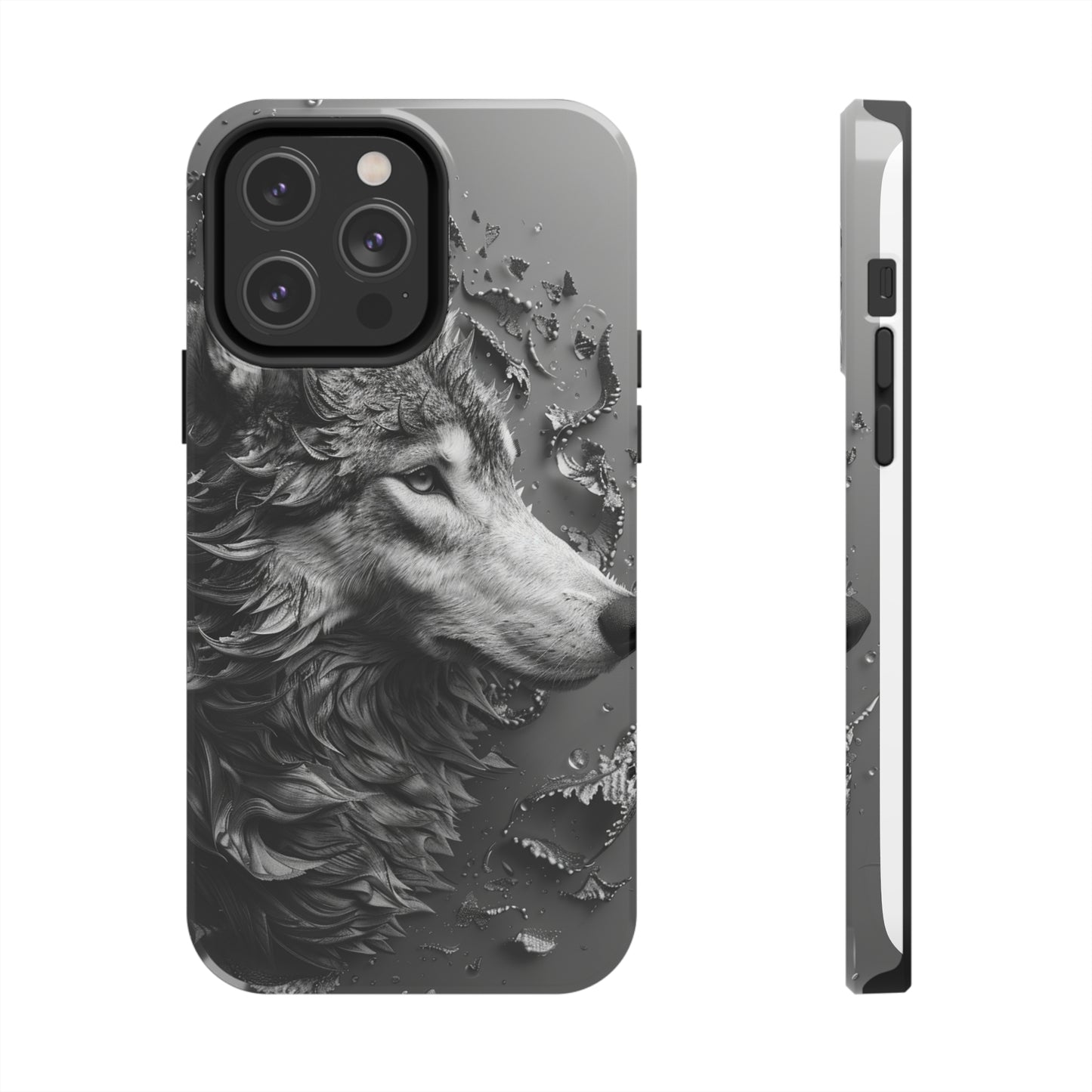 Biomorphism Style Wolf Phone Case 4 for iPhone - Lightweight, Impact Resistant, Wireless Charging Compatible