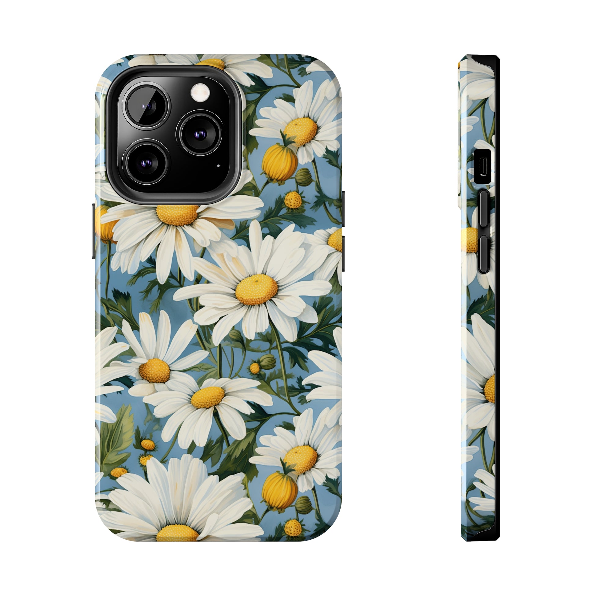 AI Daisy Pattern Phone Case for iPhone - Lightweight, Impact Resistant, Wireless Charging Compatible-AI phone case-AI By AJ